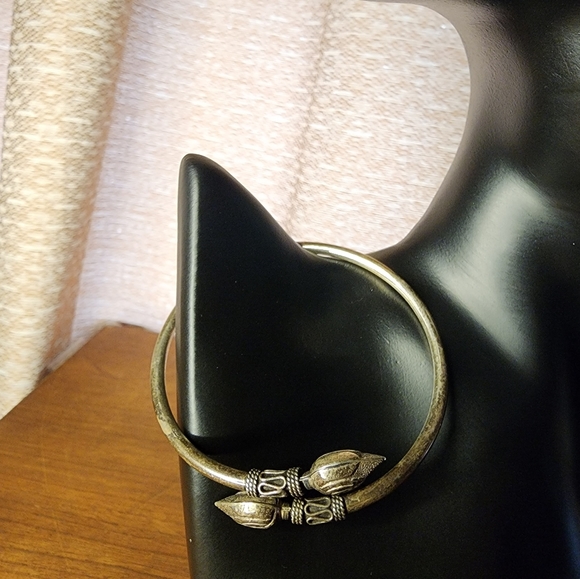 Bohemian style sterling cuff bracelet - Picture 4 of 9